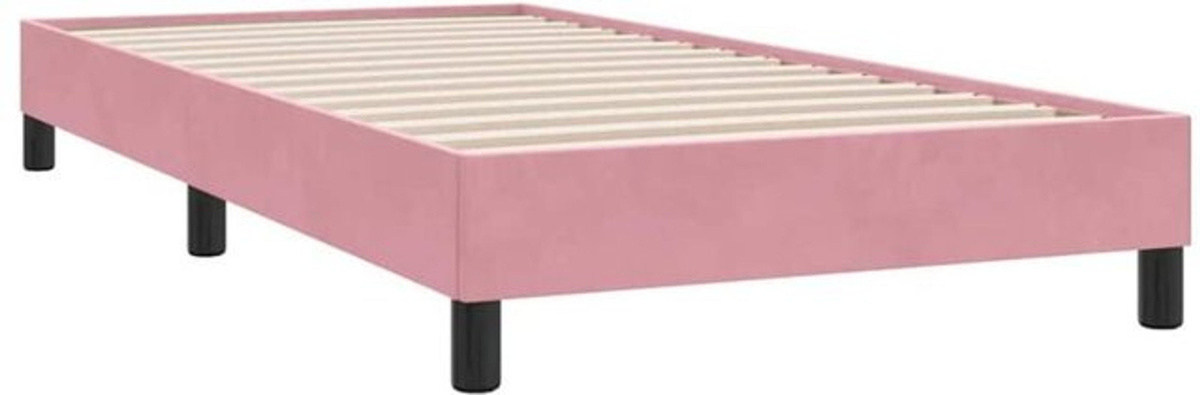 Vidaxl Polsterbett aus Samt in Rosa, Modernes Bettgestell ohne Matratze, B/T/H: 100 x 210 cm - Bild 1