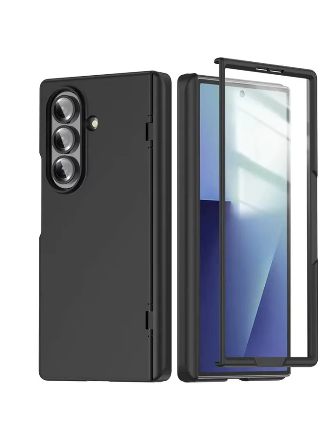 Samsung Galaxy Z Fold 7 5G Schutzhülle mit magnetischem Ladescharnier und HD-Bildschirm-Frontfolie in Schwarz und Grün, matt und stoßfest - Bild 6