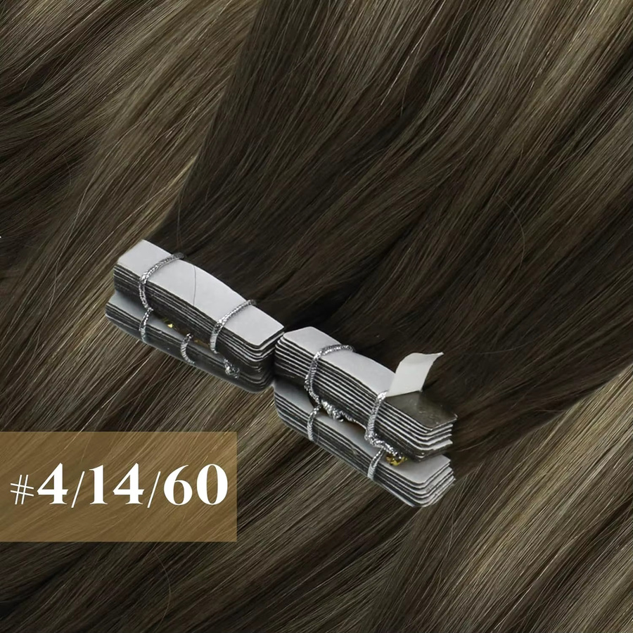 VeSunny Tape-in-Haarverlängerungen, Echthaar, Balayage, Skin Weft, gerade - Bild 4