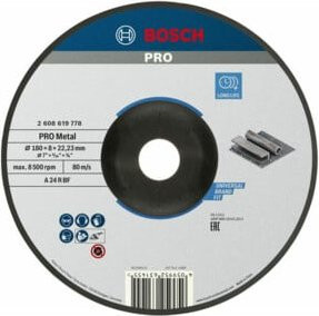 Bosch Schruppscheibe Standard für Metall, Durchmesser: 180 mm, Grau - Bild 1