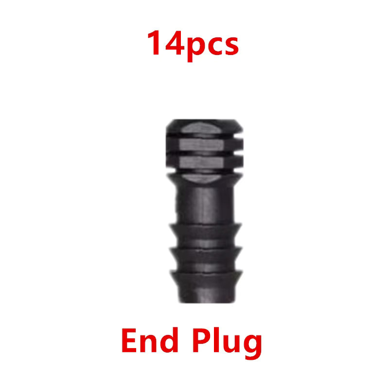 Nongjiale 14 Stück Endkappen für Mikrobewässerung 16mm, 1/2'' PE-Rohr Schlauch Anschluss, Schwarz - Bild 3