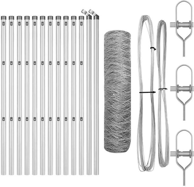 vidaXL Zaunpfosten aus Stahl in Silber mit 50 mm Maschenweite - Bild 1