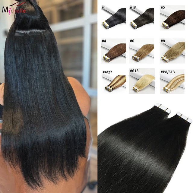 xbeauty Klebeband für Haarverlängerung, 20 Stück, schwarzes Echthaar - Bild 1