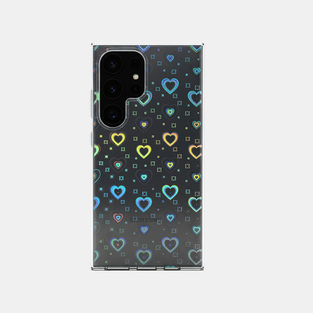 Laser Gradient Love Heart Clear Case für Samsung Galaxy S26 Ultra S25 Plus S24 Ultra S23 FE A56 A55 A54 A17 A26 A36 A06 Transparent Multicolour - Bild 1