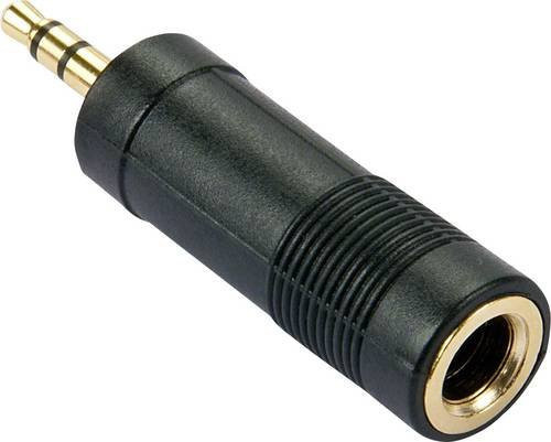 LINDY 35621 Audio Adapter Schwarz mit 3,5 mm Klinkenstecker auf 6,35 mm Klinkenbuchse - Bild 1