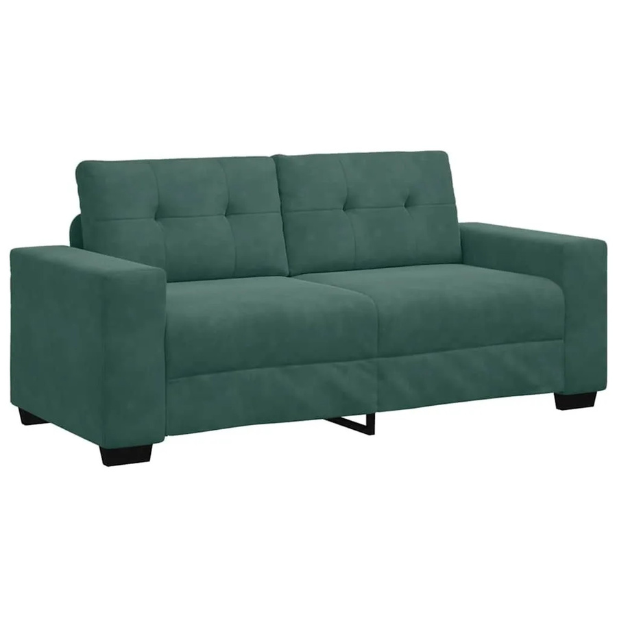 vidaXL Zweisitzer-Sofa in Dunkelgrün aus Samt mit Armlehnen im modernen Design - Bild 2
