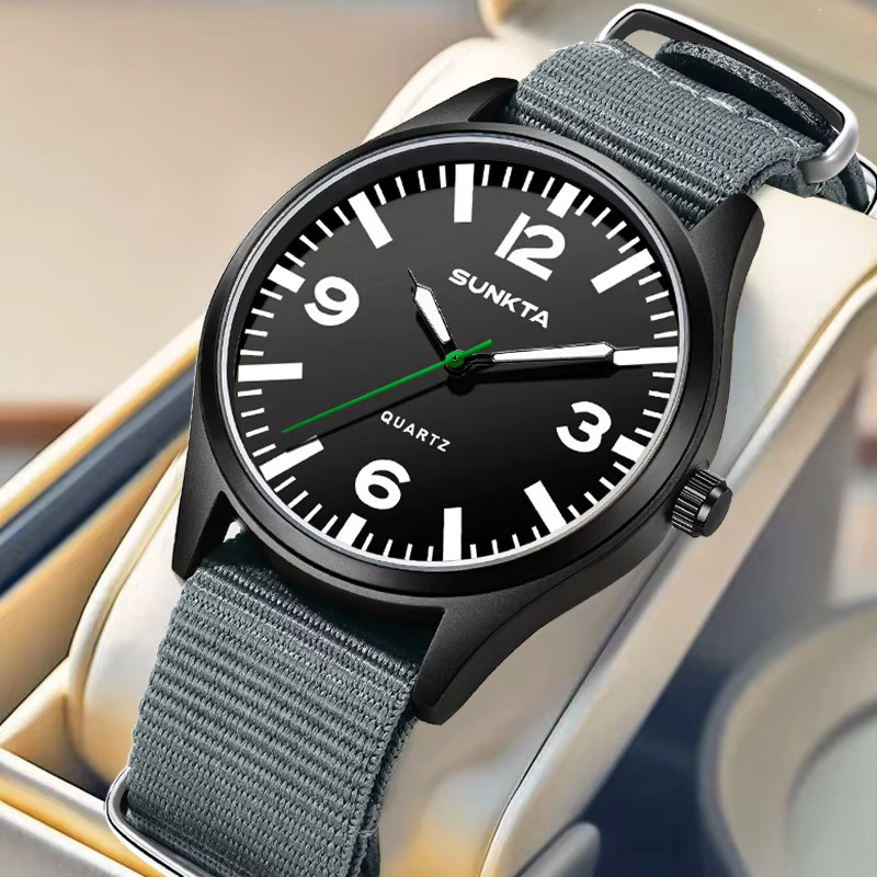 LIGE Armbanduhr, Quarz, Textil/NATO, Schwarz, Herren - Bild 6