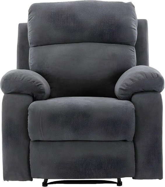 Vente-unique Relaxsessel Tolzano in Anthrazitgrau mit Armlehnen und Stoffbezug, Höhe: 91 cm - Bild 1