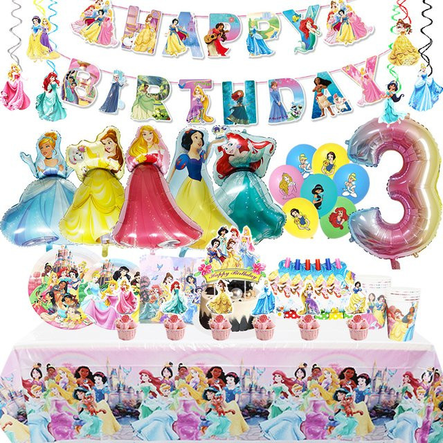 Disney Prinzessin Party Dekoration Mehrfarbige Aluminium Folie Ballons für Kindergeburtstage - Bild 1