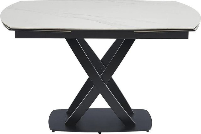 Maison Céphy Esstisch Liomeli in Schwarz-Weiß mit Keramikplatte in Marmor-Optik, ausziehbar, B/T/H: 200 x 165 x 76 cm - Bild 1