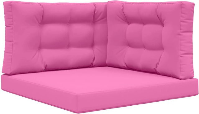 vidaXL Sofakissen für Draußen 3-teiliges Set Rosa aus Polyester, B/T/H: 80 x 80 x 80 cm - Bild 1