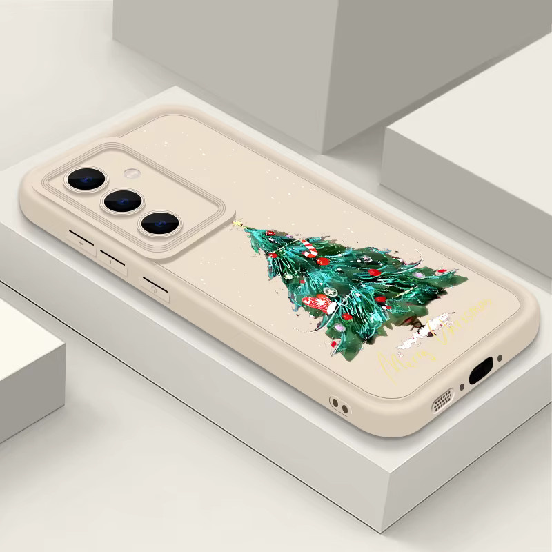 Samsung Handyhülle mit Weihnachtsbaum Motiv in Rot für Galaxy S25 S24 S23 S22 Ultra FE A55 A15 A16 A36 A56 A26 5G aus weichem TPU - Bild 2