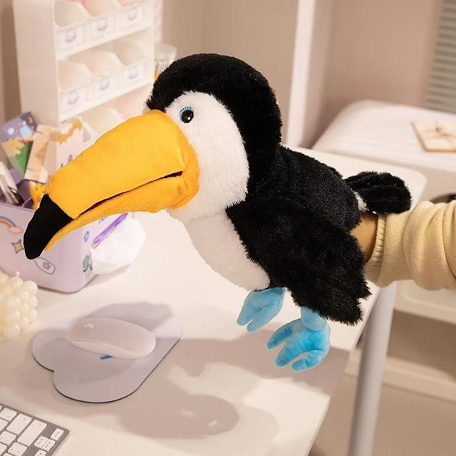 Plüsch-Tukan-Handpuppen, Stofftier, ab 14 Jahren - Bild 1
