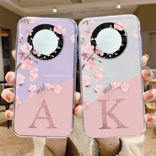 Transparentes Silikon Handycase mit Blumen-Design für Huawei Honor X9a X9b X9c X30 Magic 5 6 7 50 Lite und Nova 8i - Bild 1