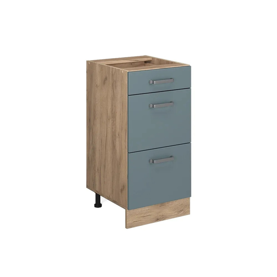 Vicco Küchenunterschrank R-Line mit Schubladen in Blau-Grau und Solid Eiche, Breite: 40 cm - Bild 2