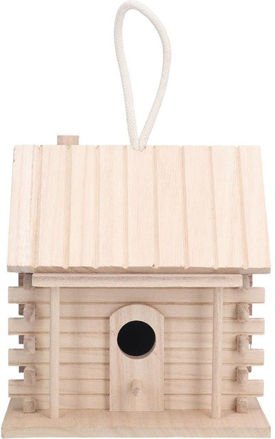 Hängendes Holz Vogelhaus Blockhaus von CosyHome in Weiß für Außen und Innen - Bild 1