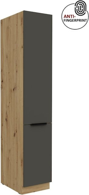 Küchen Hochschrank ARIA in Graphite matt mit Anti Fingerprint Effekt, Breite: 40 cm - Bild 1
