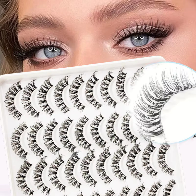 LIMEIKAI Wimpern, 20 Paar, Transparent, D-Curl, 6-15 mm, Unisex - Bild 3