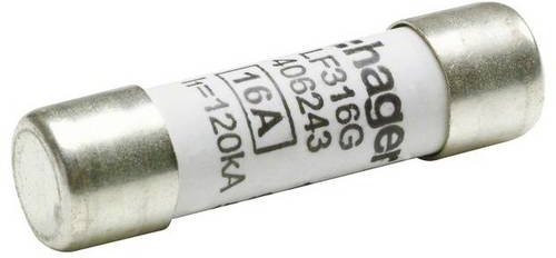 Hager LF316G Feinsicherung Silber, 10 Stück, Durchmesser: 10 mm, Länge: 38 mm - Bild 1