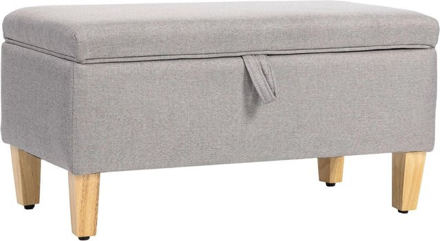 HOMCOM Storage Ottoman aus Polyester und Schaumstoff in Grau, B/T/H: 71 x 37 x 36 cm - Bild 1