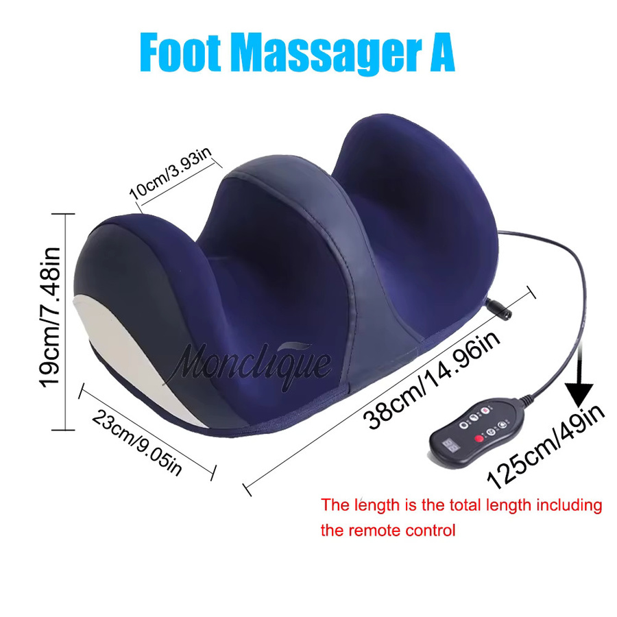 Monclique Elektrisches Fußmassagegerät mit Shiatsu-Massage, Wärmefunktion und Beinroller in Blau - Bild 5
