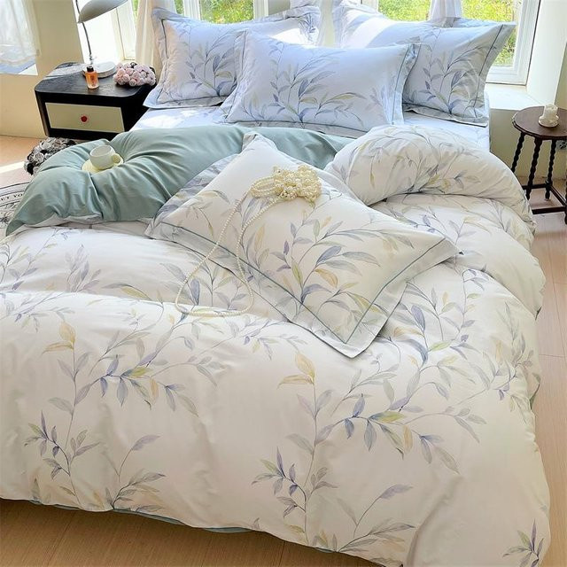 Bin Chi Textiles 3-teiliges Bettwäscheset aus 100% Baumwolle mit floralem Design in Weiß, B/H: 200 x 220 cm - Bild 1