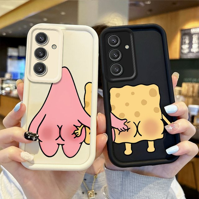 Stoßfeste Silikon Handyhülle Potdemiel SpongeBob Motiv für Samsung Galaxy S25 S24 S23 S21 Ultra Plus S20 in Braun und Multicolour - Bild 1