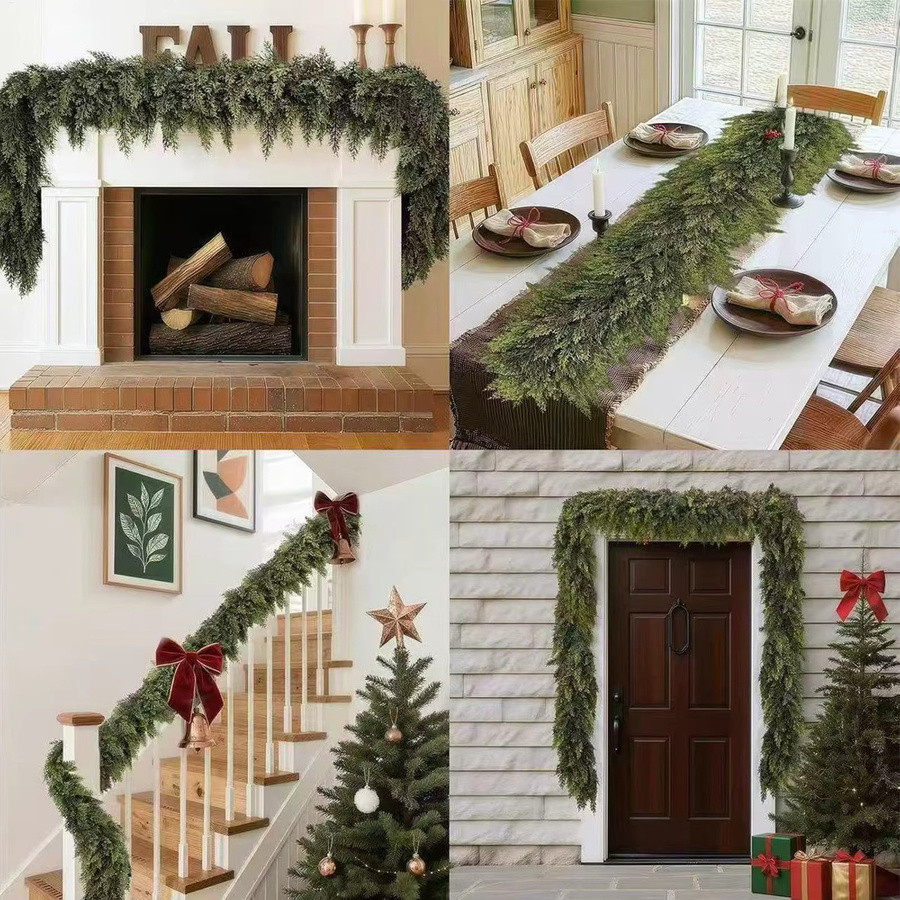 Künstliche Weihnachtsgirlande aus grünen Kiefernnadeln für deine Weihnachtsdekoration - Bild 5