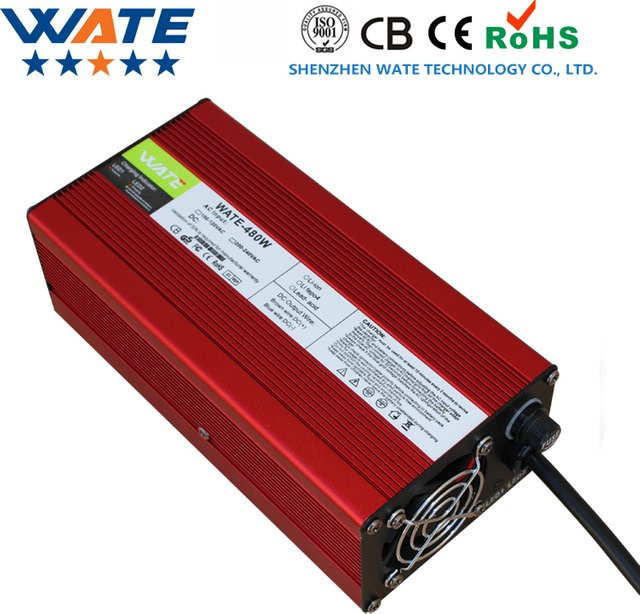 WATE Ladegerät für Lithium-Ionen-Akkus 50,4 V 8 A in Rot für 12S-44,4 V Elektrofahrzeuge, Elektro-Gabelstapler und Elektro-Golfautos - Bild 1