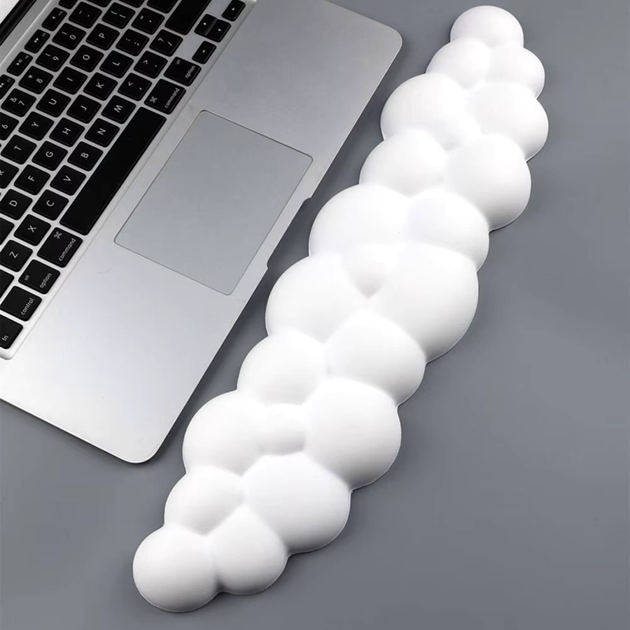 Ergonomisches qukam Mauspad mit Handgelenkauflage und Tastatur-Unterlage in Weiß - Bild 2