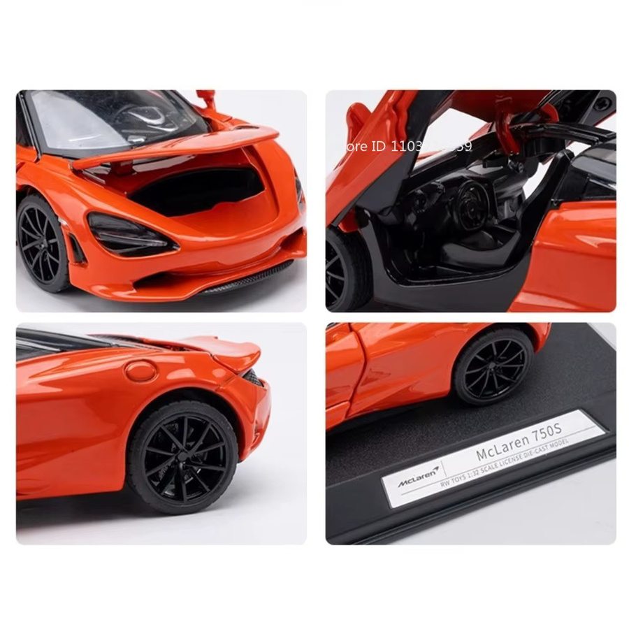 RMZ city 750S V12 Sportwagen-Modell, 1:32 Maßstab, aus Legierung, mit öffnenden Türen, Gummireifen, Acrylbox - Bild 5