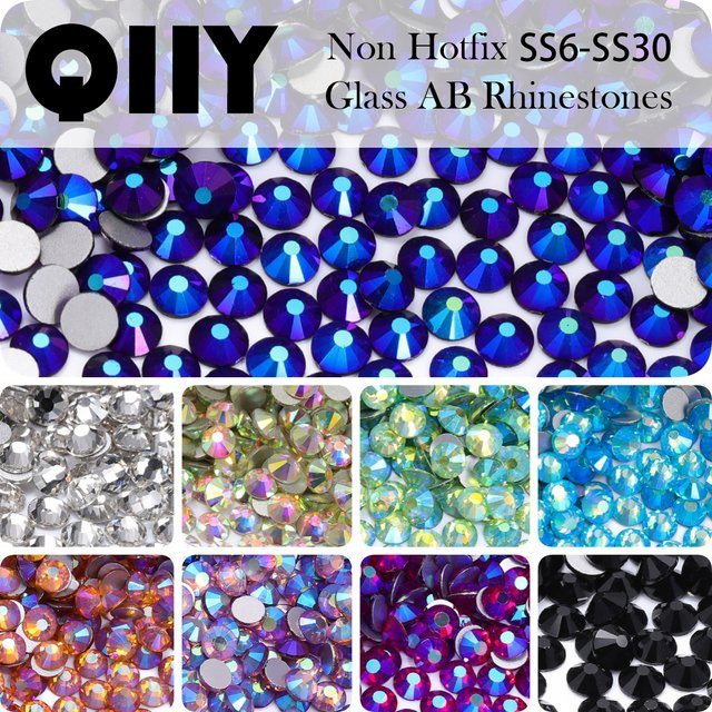 QIIY Glitzer-Glasrhinestones Crystal, glänzend - Bild 1