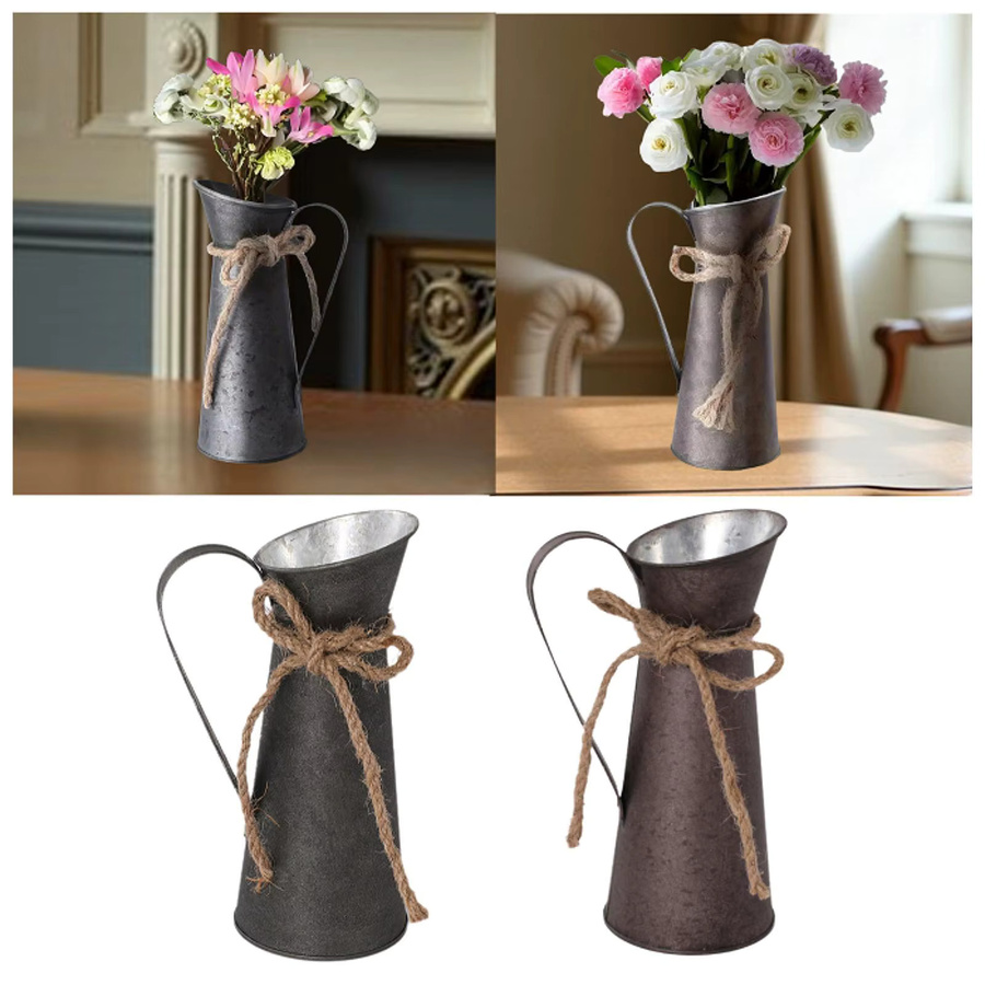 Kesoto Milchkrug-Vase im Retro-Stil aus Metall in Braun - Bild 5