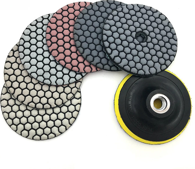 Rijilei 6er-Set flexible Trockenpolierpads für Granit, Marmor und Stein, Mehrfarbig - Bild 1