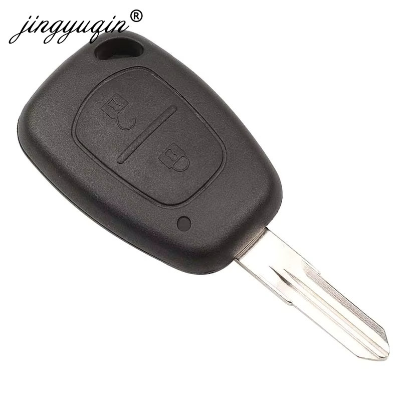 Jingyuqin 10er Set Auto Fernschlüssel für Renault Clio Scenic Kangoo, 433MHz PCF7946 Chip, 2 Knopf Blade Schlüssel, Schwarz - Bild 2