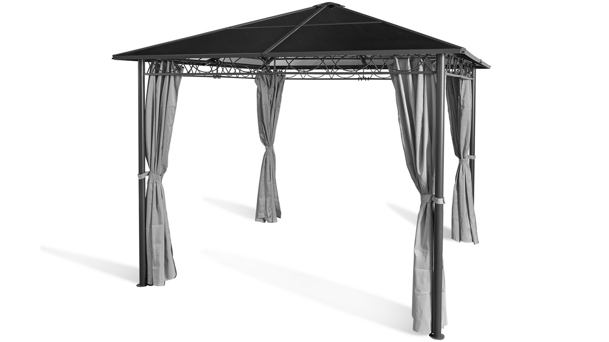 Grasekamp Hardtop Pavillon Meran 3x3m mit Seitenteilen und Doppelstegplatten aus Hohlkammer Polycarbonat - Bild 1