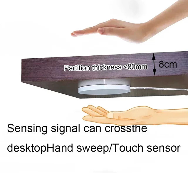 IKSLED LED Touch Dimmer Schalter mit Hand Sweep Control für Holzpaneele, Schwarz, 60W, 12V-24V - Bild 1