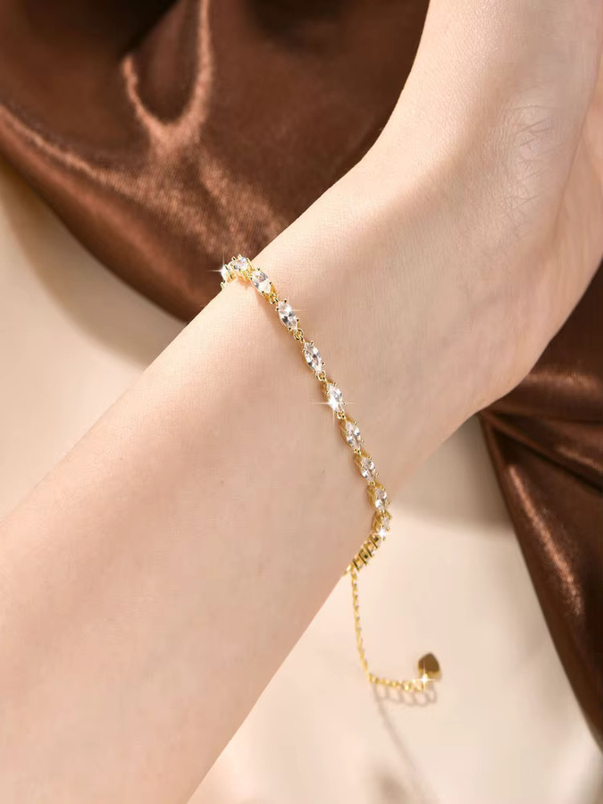 RAPRGOLD Tennisarmband, 14K Gold Filled, Zirkonia, Damen - Bild 3