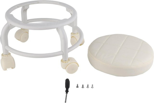 GoolRC Rolling Ottoman Hocker mit Memory Foam und Rollen in Weiß - Bild 1