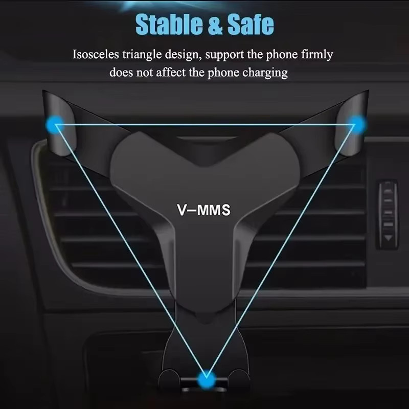 Maerknon Schwerkraft-Handyhalterung für das Auto mit Luftauslass in Silber zur Automontierung und GPS-Navigation - Bild 4