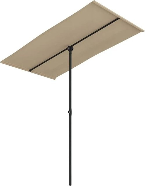 vidaXL Sonnenschirm mit Aluminium-Mast aus Polyester in Taupe, B/T: 180 x 110 cm - Bild 1