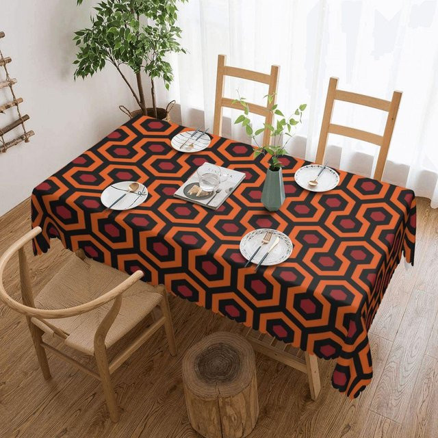 Wasserdichte Tischdecke von JMG Household Supplies mit 70er Jahre Retro Muster in Orange und Braun, B/T: 137 x 183 cm - Bild 1