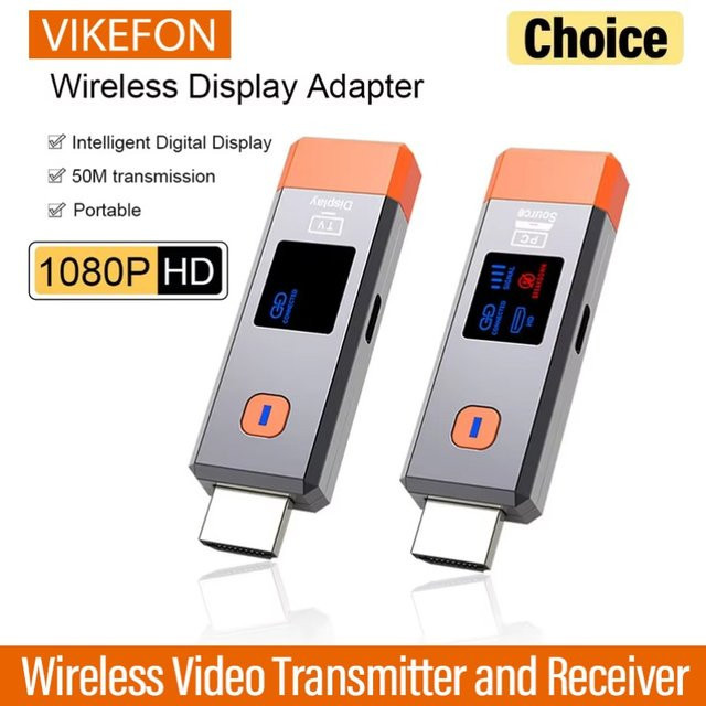 VIKEFON Wireless HDMI Transceiver Extender Set Full HD 1080P mit Wi-Fi Video-Sender und Empfänger für PC und TV - Bild 1