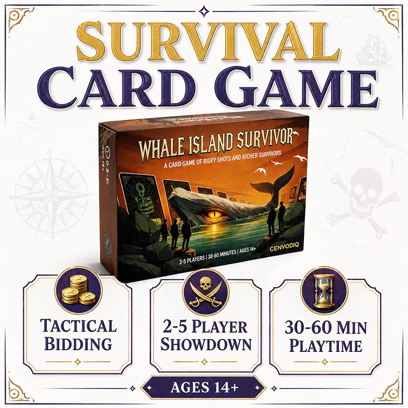 Whale Island Survivor Kartenspiel, Strategiespiel, 2-5 Spieler, ab 14 Jahre - Bild 4