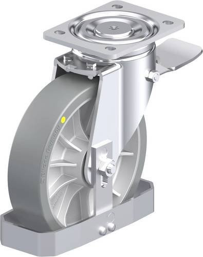 Blickle Stahlblech-Lenkrolle LH-ALTH 202K-ST-AS-FS in Silber, Rad-Durchmesser: 20 cm, Tragfähigkeit: 900 kg - Bild 1