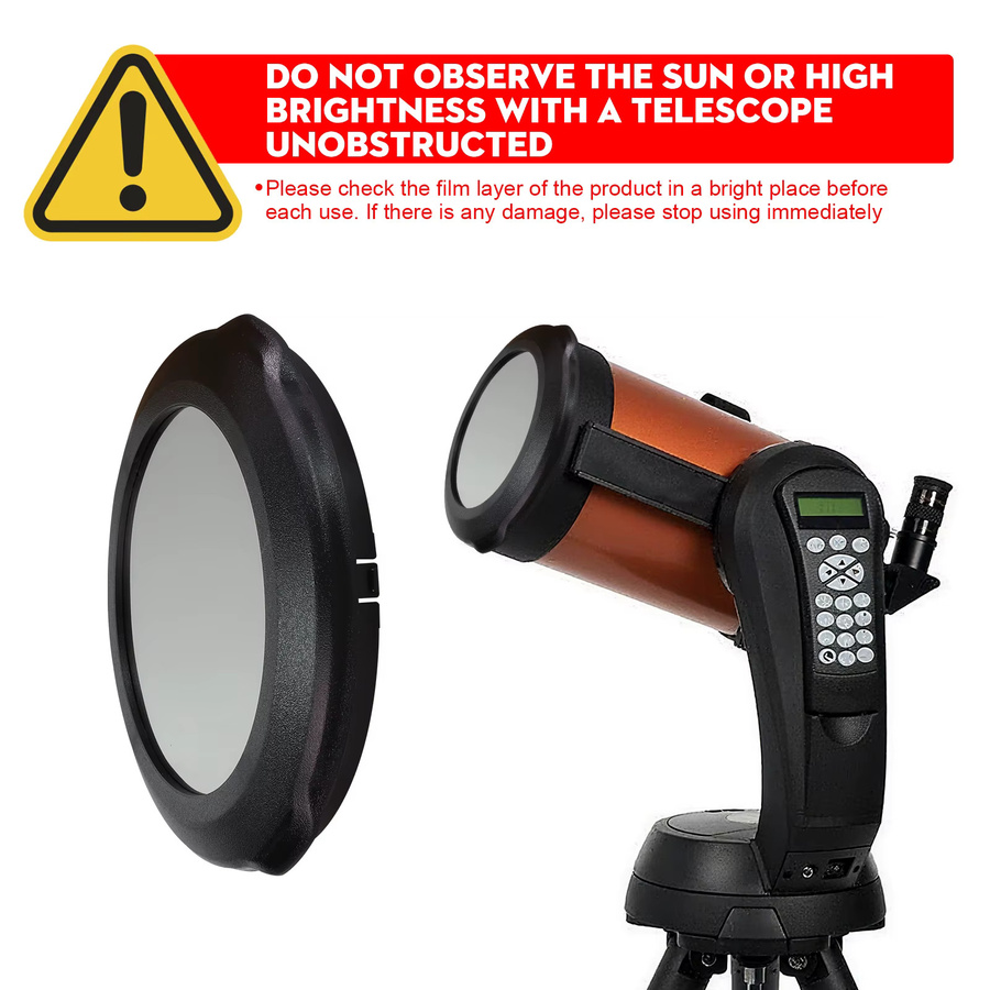 Datyson Teleskop-Solarbeobachtungsfilterkappe für Celestron 6SE und 150SLT zur Sicht von Sonnenflecken und Eklipse, Schwarz, 173 mm - Bild 2