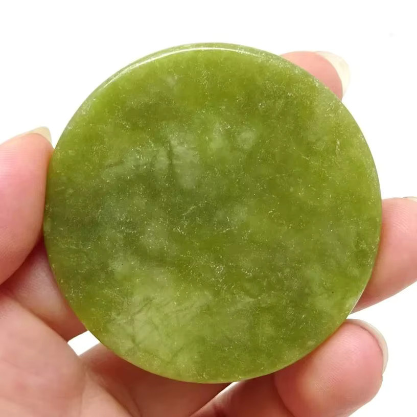 Natürliche grüne Jadesteinscheiben in runder Form für die Wimpernverlängerung - Bild 3