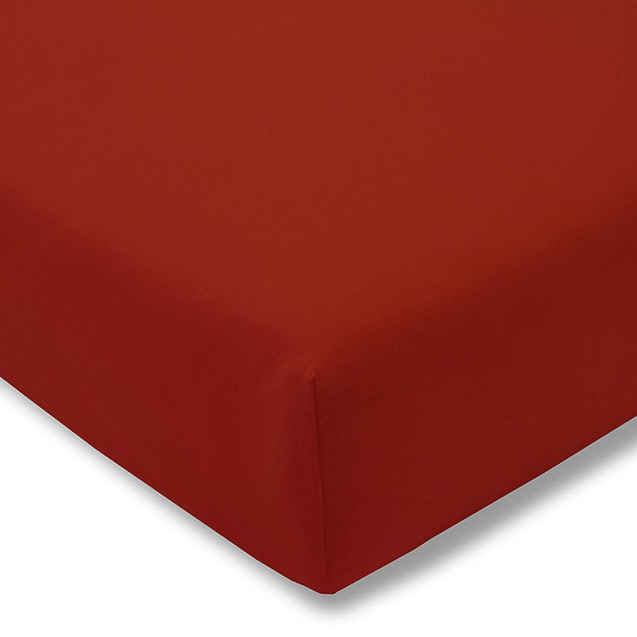 Estella Topper-Spannbetttuch aus Zwirnjersey in Rot, B/T: 100 x 200 cm - Bild 1