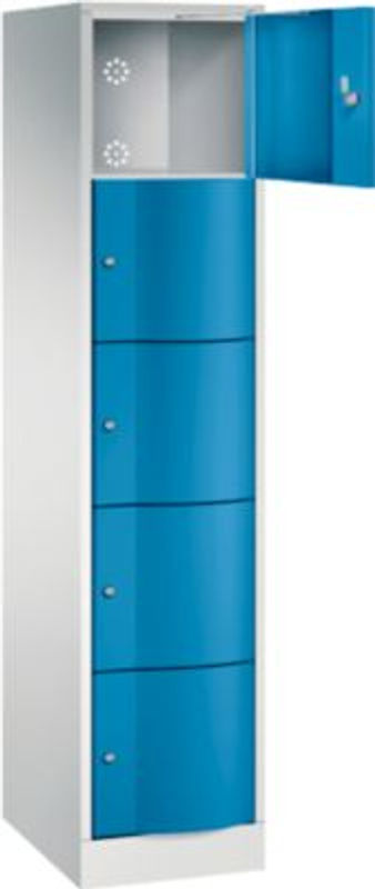 C+P Schließfachschrank Resisto mit 5 Fächern in Lichtgrau und Lichtblau, B/T/H: 39,6 x 54,0 x 195,0 cm - Bild 2