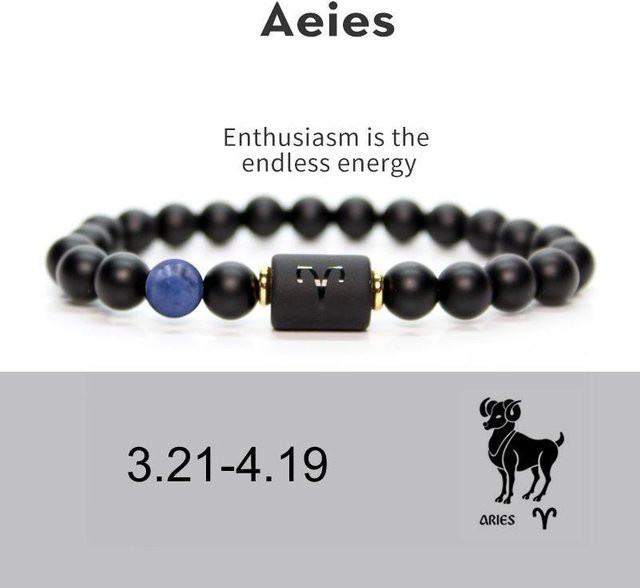 MGB Armband, Tigerauge, Obsidian, Schwarz, Unisex - Bild 1